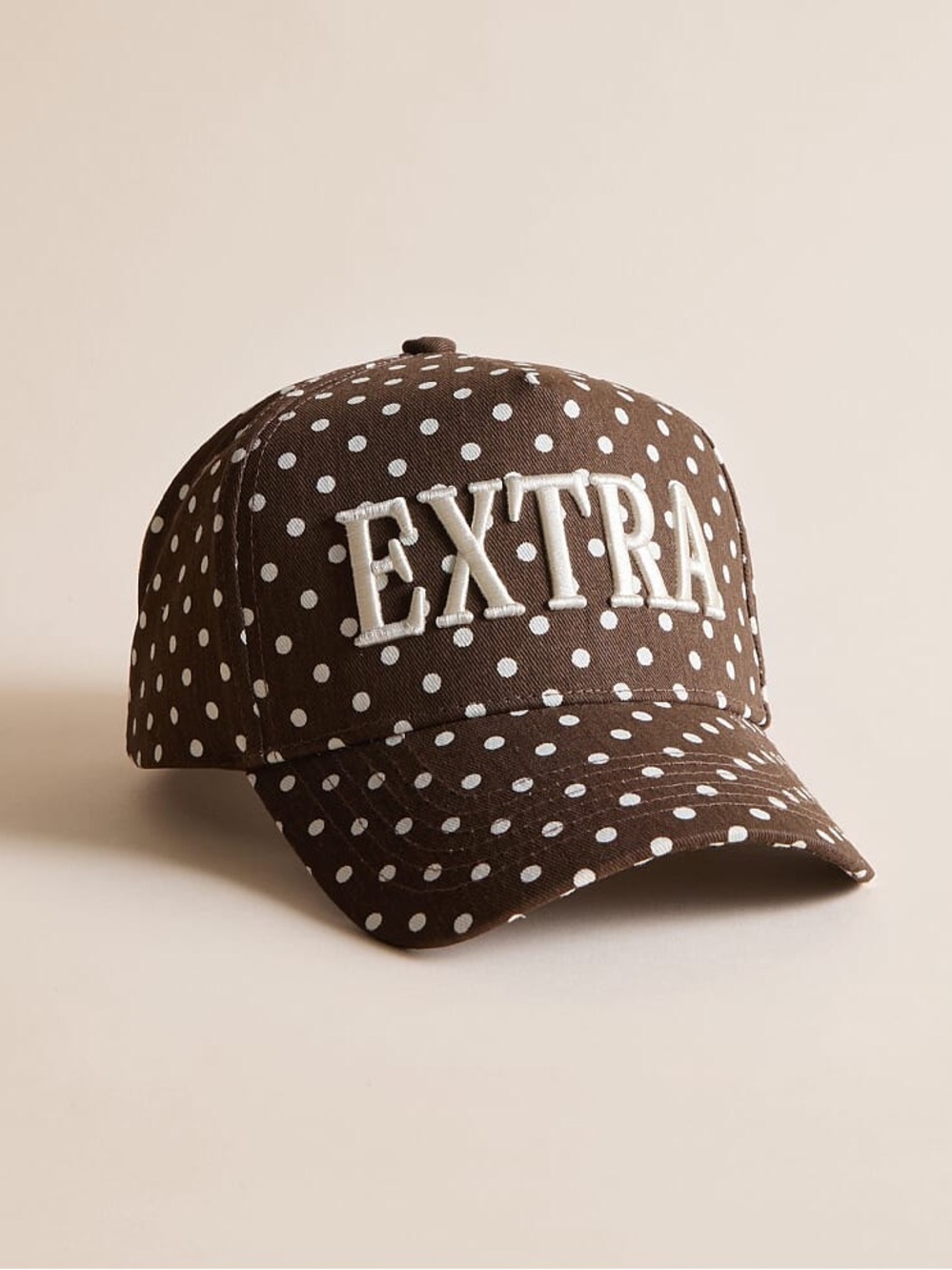Buckle Brown Polka Dot Trucker Embroidery